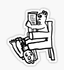 210x230 Bear Rug Drawing Stickers Redbubble