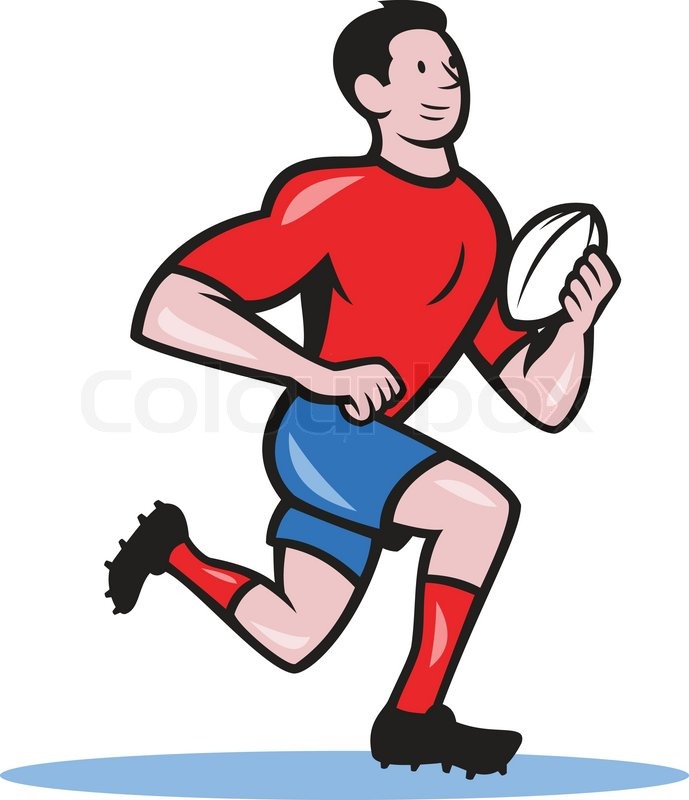 689x800 Illustration Of A Rugby Player Running Stock Vector Colourbox