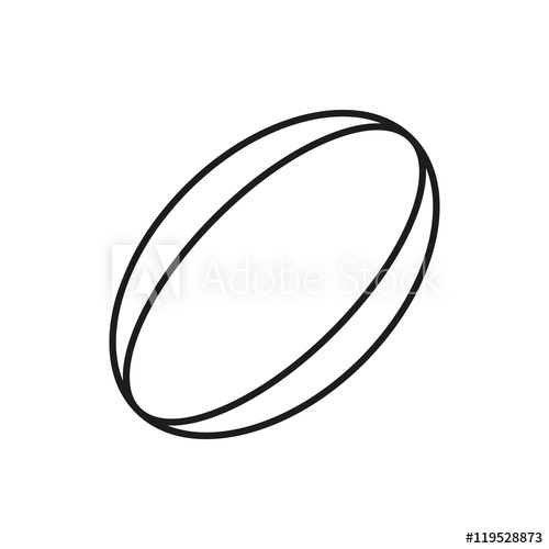 500x500 Rugby Ball Icon On White Background