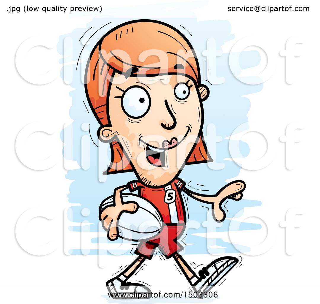 1080x1024 Clipart Of A Walking White Female Rugby Player