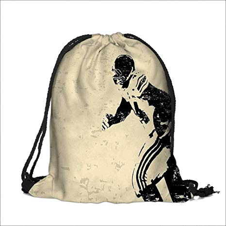 466x466 Draw Pocket Polyester Backpack Rugby Player In Action