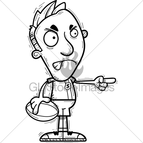 500x500 Angry Cartoon Rugby Player Gl Stock Images