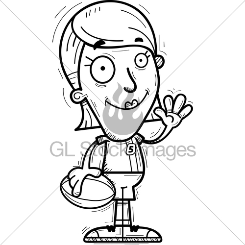 500x500 Cartoon Rugby Player Waving Gl Stock Images