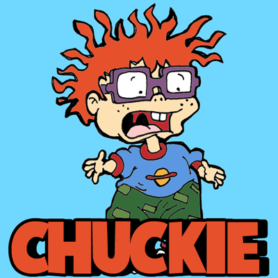 400x400 how to draw chuckie from the rugrats with easy step