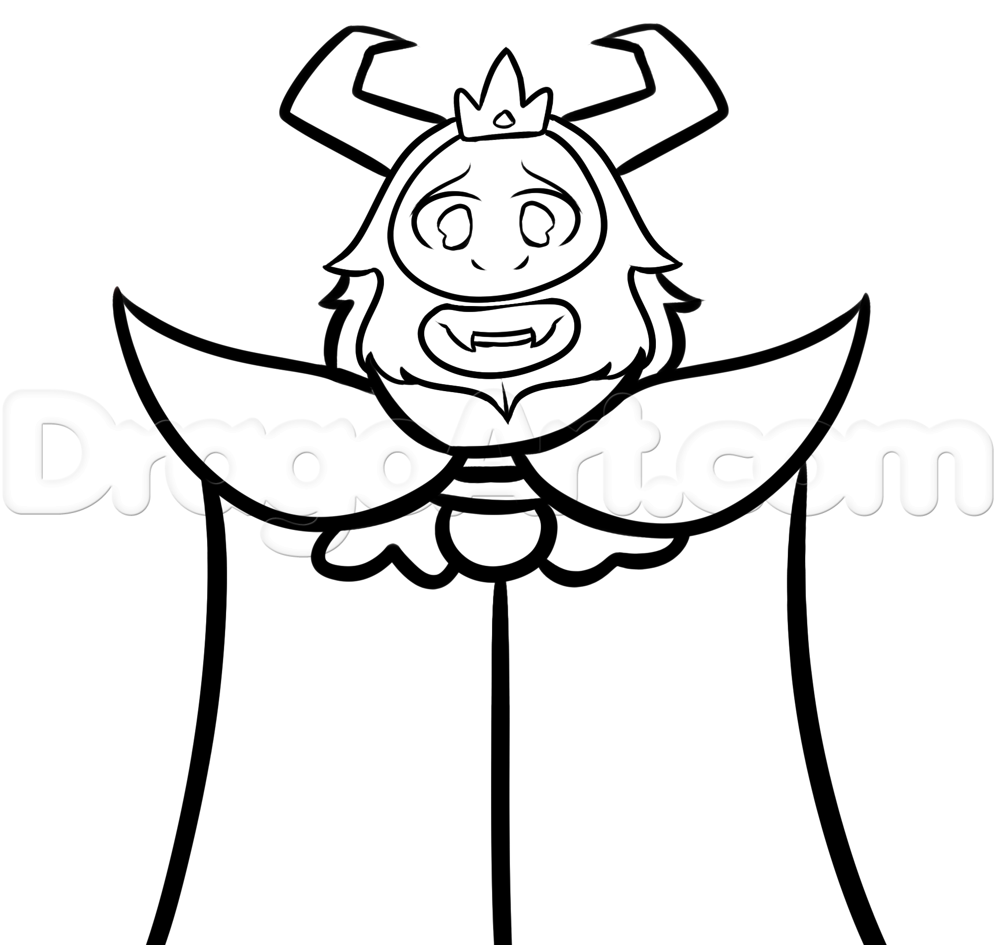 2000x1899 How To Draw Asgore From Undertale, Step