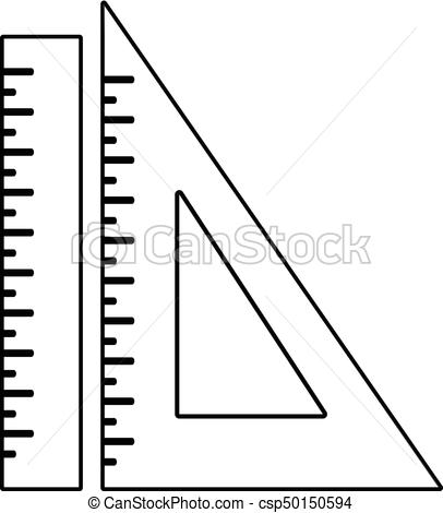 406x470 Ruler Icon, Outline Line Style Ruler Icon Outline Illustration