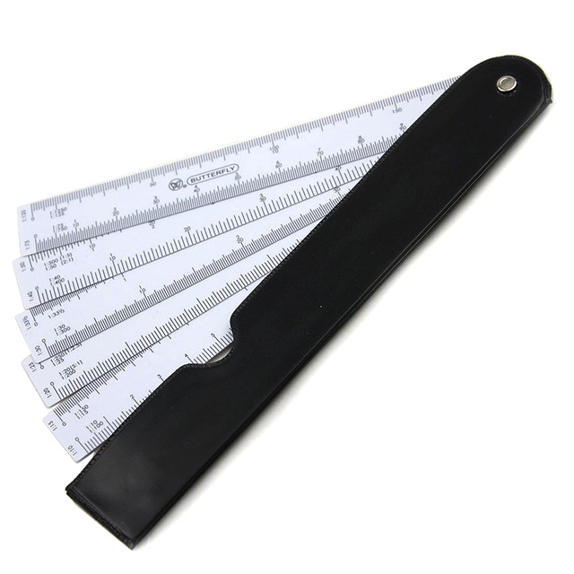 640x640 Butterfly Multi Functional Fan Shape Scale Ruler Folding Multi