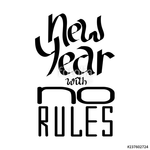 500x500 New Year With No Rules Party Poster, Invitation, Card Hand