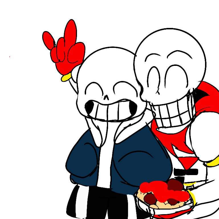 768x768 sans and papyrus spaghet this drawing didn't take long