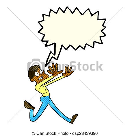 450x470 Cartoon Man Running Away With Speech Bubble