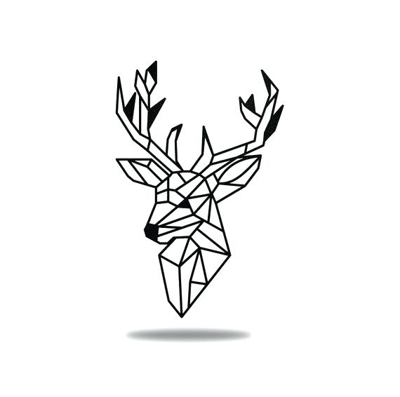 570x566 Deer Metal Wall Art Geometric Deer Metal Wall Art Running Deer