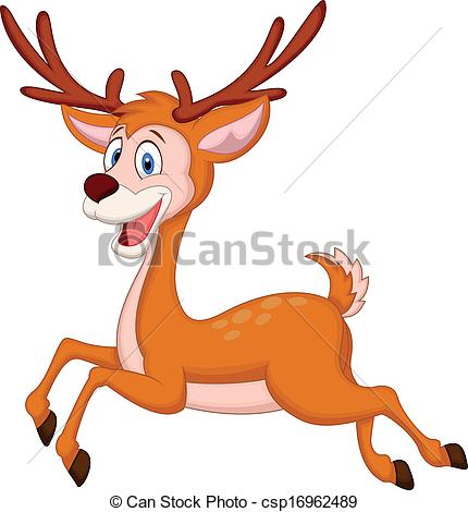 430x470 Vector Illustration Of Cute Deer Cartoon Running