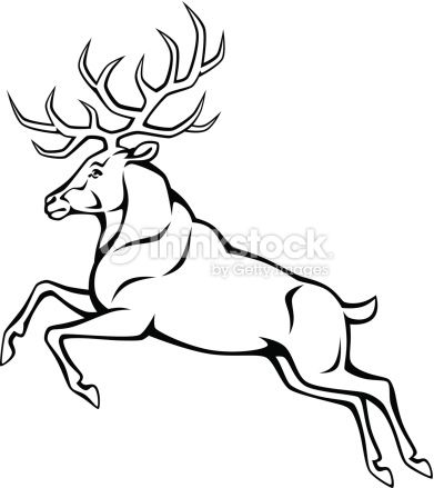 391x439 Deer Running Drawing Realistic