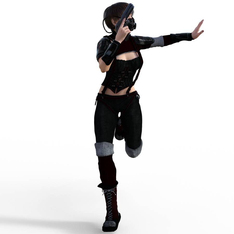 900x900 Figure Drawing Pose Offemale, Action, Combat, Running And Gun