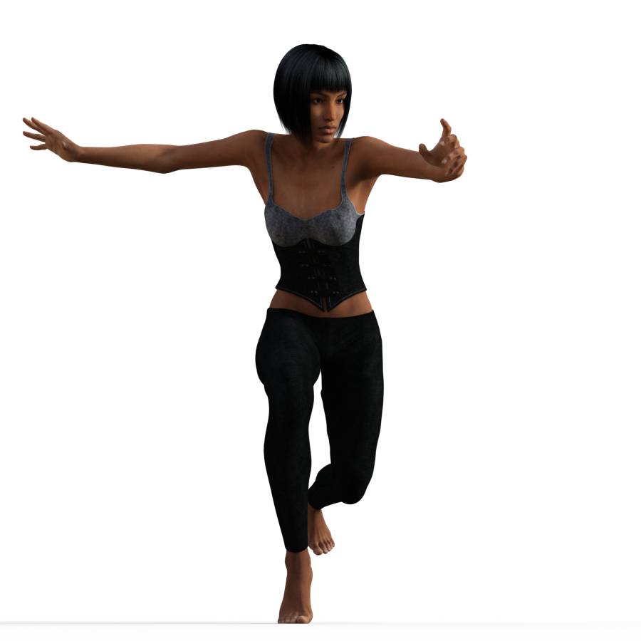 900x900 Figure Drawing Pose Offemale, Action, Running And Hands Empty