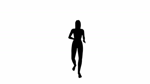 480x268 Slow Motion Running Woman Silhouette Stock Video