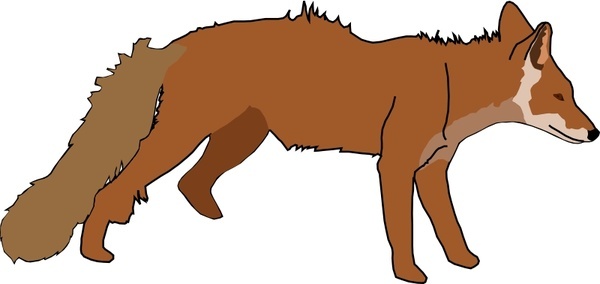 600x284 Running Fox Drawing Free Vector Download