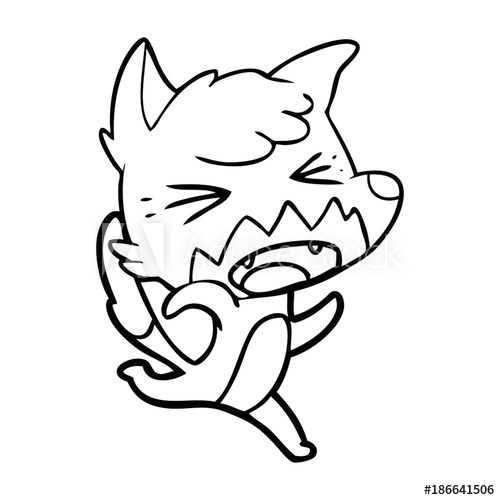 500x500 Angry Cartoon Fox Running