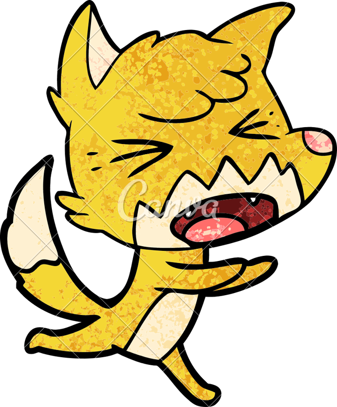 663x800 Angry Cartoon Fox Running
