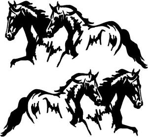 300x278 Running Horses Vinyl Decal Stickers Horse Trailer Truck