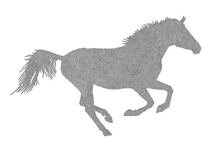 700x500 Running Horse Greeting Card For Sale