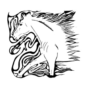 300x300 Running Horse Maze Drawing