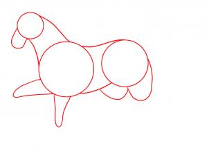 302x218 Draw A Running Horse, Step