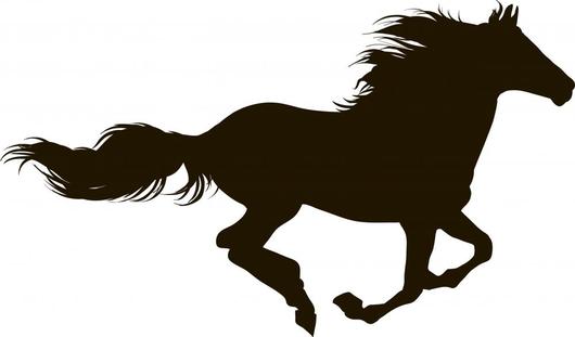 530x311 Drawing Silhouette Running Horse Wall Decal