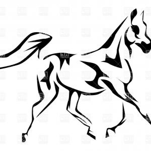 300x300 Running Horse Silhouette In Flame Vector Clipart Lazttweet