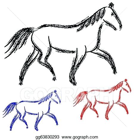 450x470 Horse Outline Clip Art