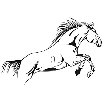 425x425 Pvc Black Running Horse Wall Sticker Removable Vinyl