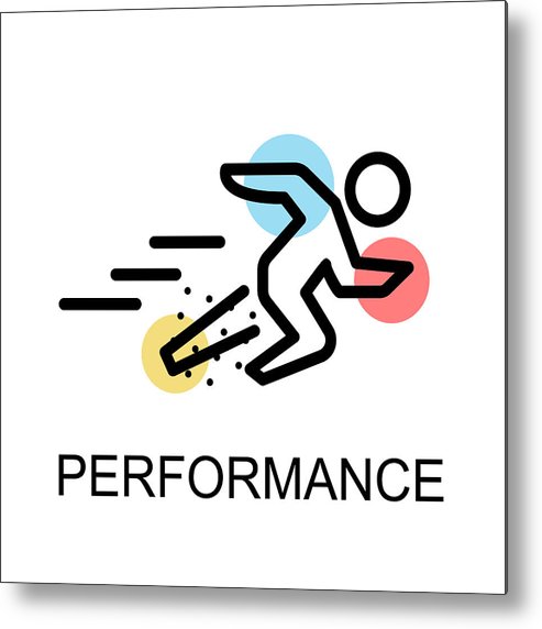 493x572 Running Man Icon For Performance On White Background Metal Print