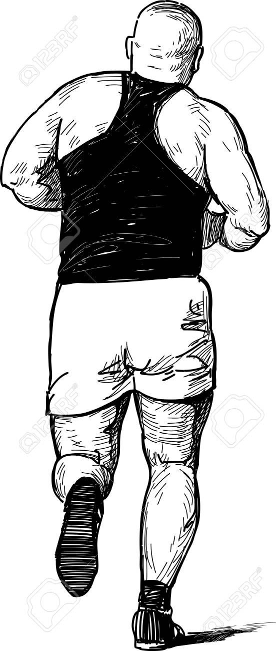 552x1300 Vector Drawing Of A Strong Man