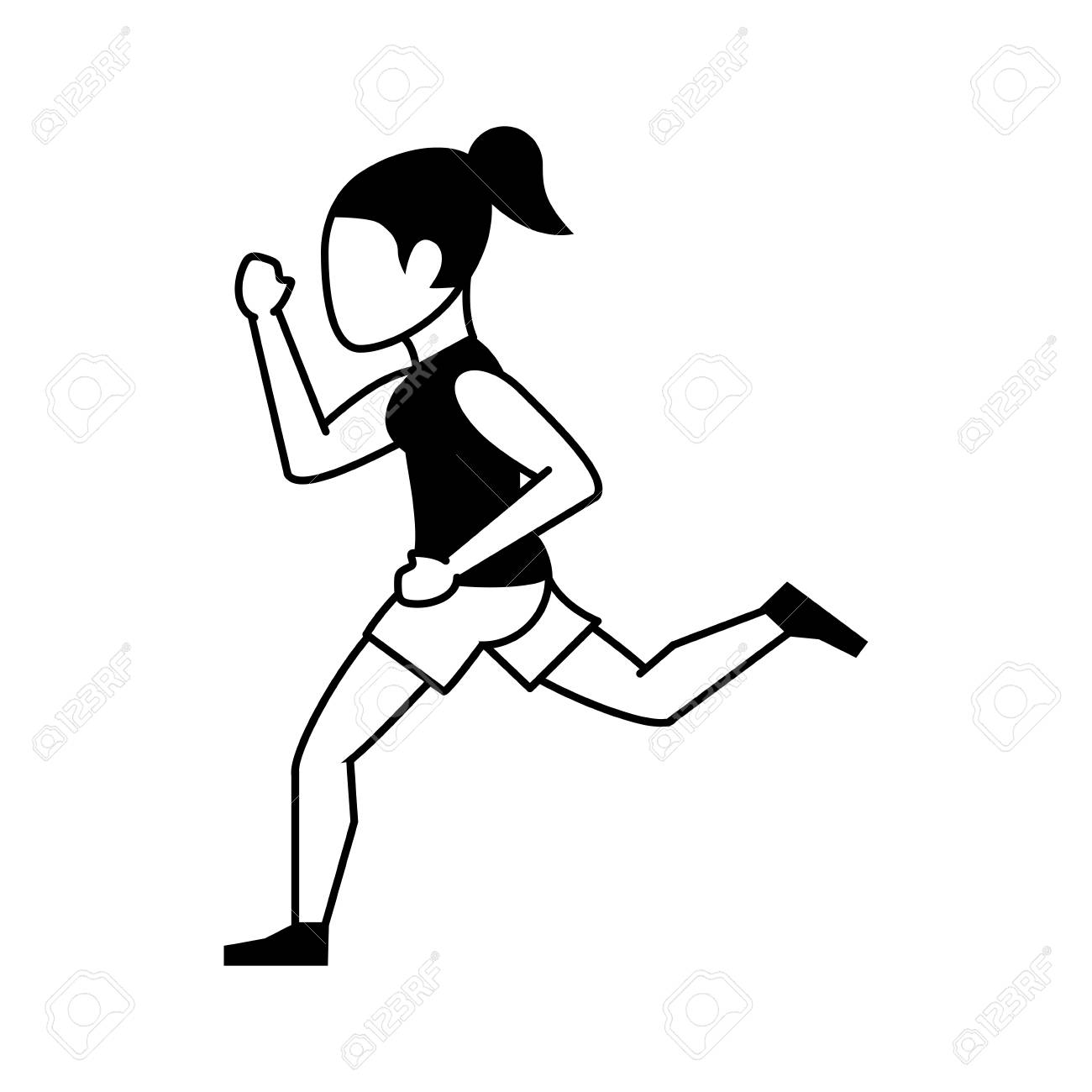 1300x1300 Person Running Clipart Black And White