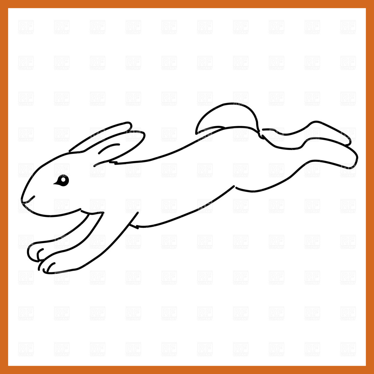 1254x1254 Rabbit Running Clipart