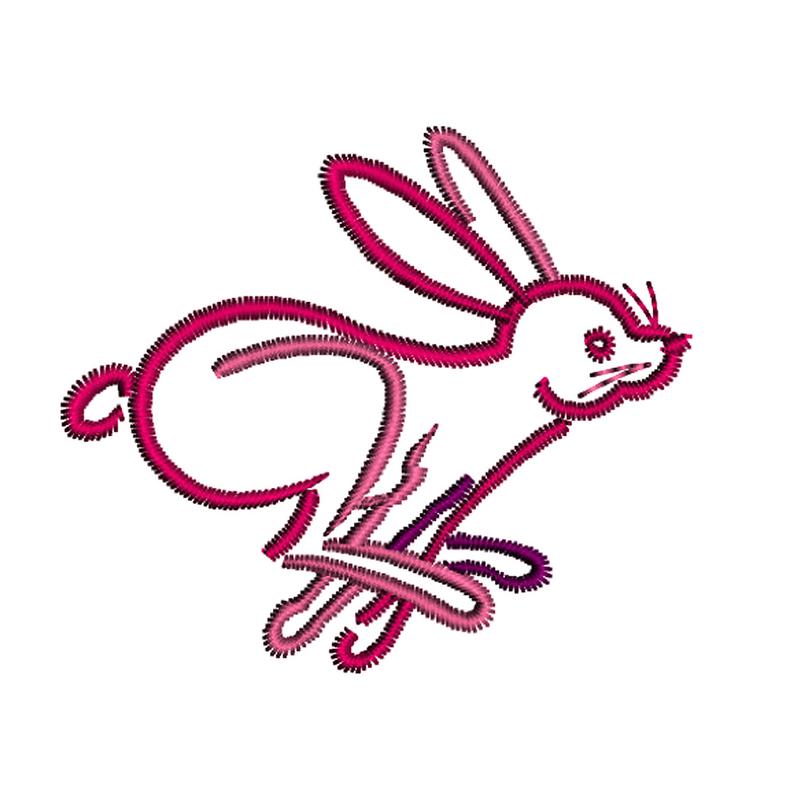 794x794 Spring Easter Holiday Pink Bunny Running Rabbit Easy Stitch Etsy