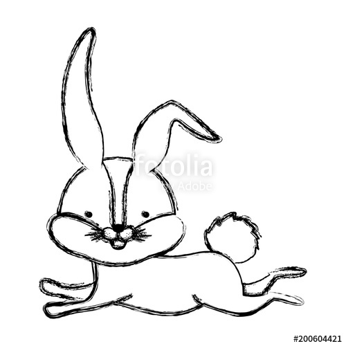 500x500 Cute Rabbit Running Easter Celebration Stock Image And Royalty