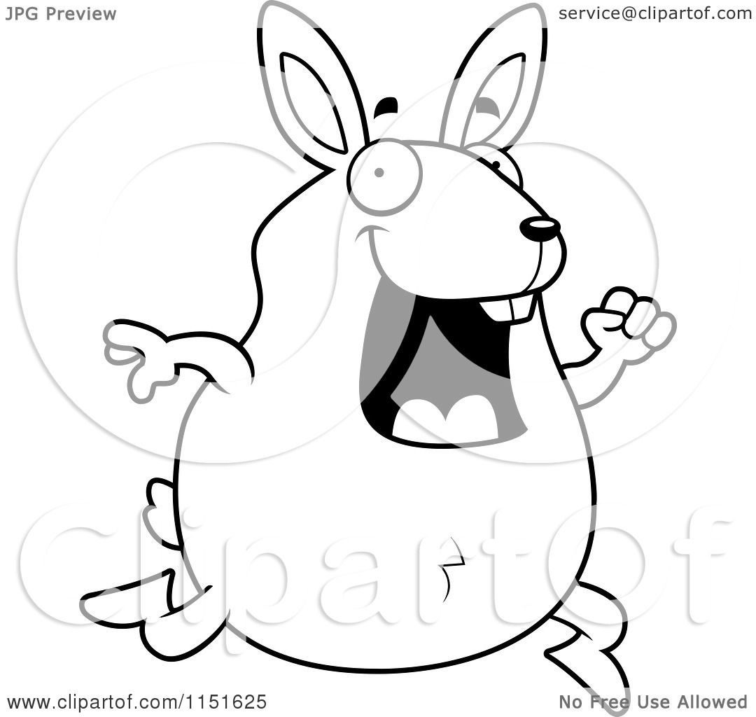 1080x1024 Cartoon Clipart Of A Black And White Happy Rabbit Running