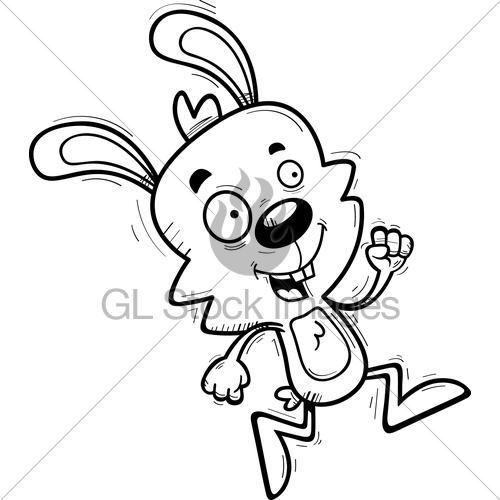 500x500 Cartoon Male Rabbit Running Gl Stock Images