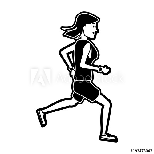 500x500 Fitness Woman Running Vector Illustration Graphic Design