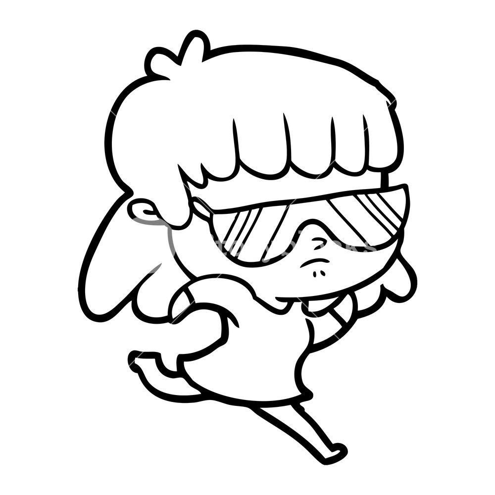 1000x1000 Cartoon Indifferent Woman Running Royalty Free Stock Image