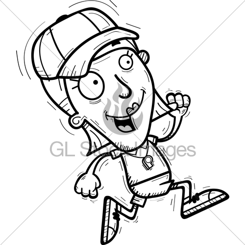 500x500 Cartoon Woman Coach Running Gl Stock Images