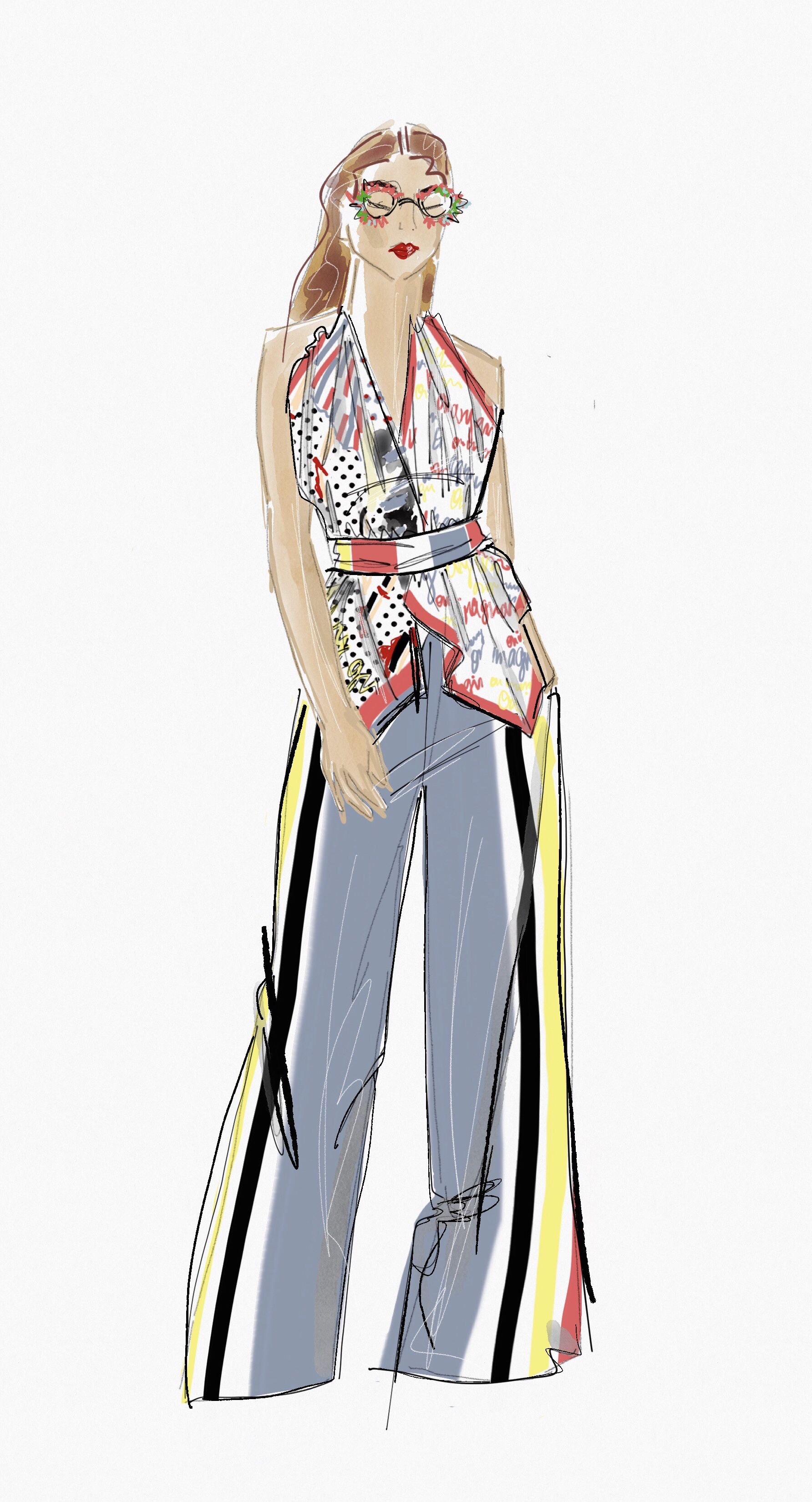 1784x3299 Fashion Sketch From My Upcoming Scarf Style Inspired Runway Show