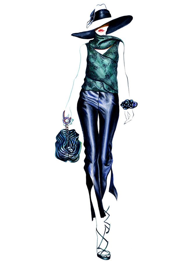 670x904 Runway Fashion Illustration Giorgio Armani