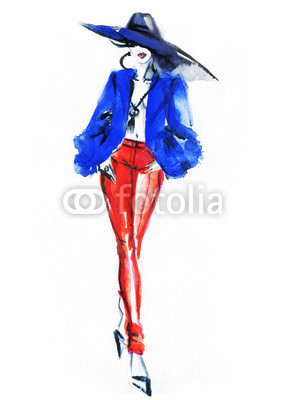 285x400 Runway Fashion Illustration Watercolor Painting Buy Photos