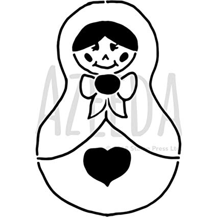 425x425 Azeeda 'russian Nesting Doll' Wall Stencil