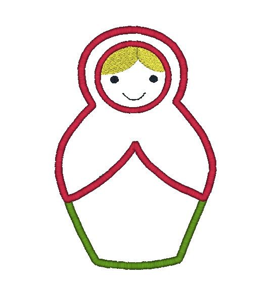 554x568 Russian Doll Applique Fun Parties For My Girls! Embroidery
