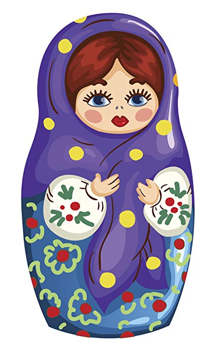 431x679 Detailed Holiday Russian Matryoshka Doll Drawing Vinyl