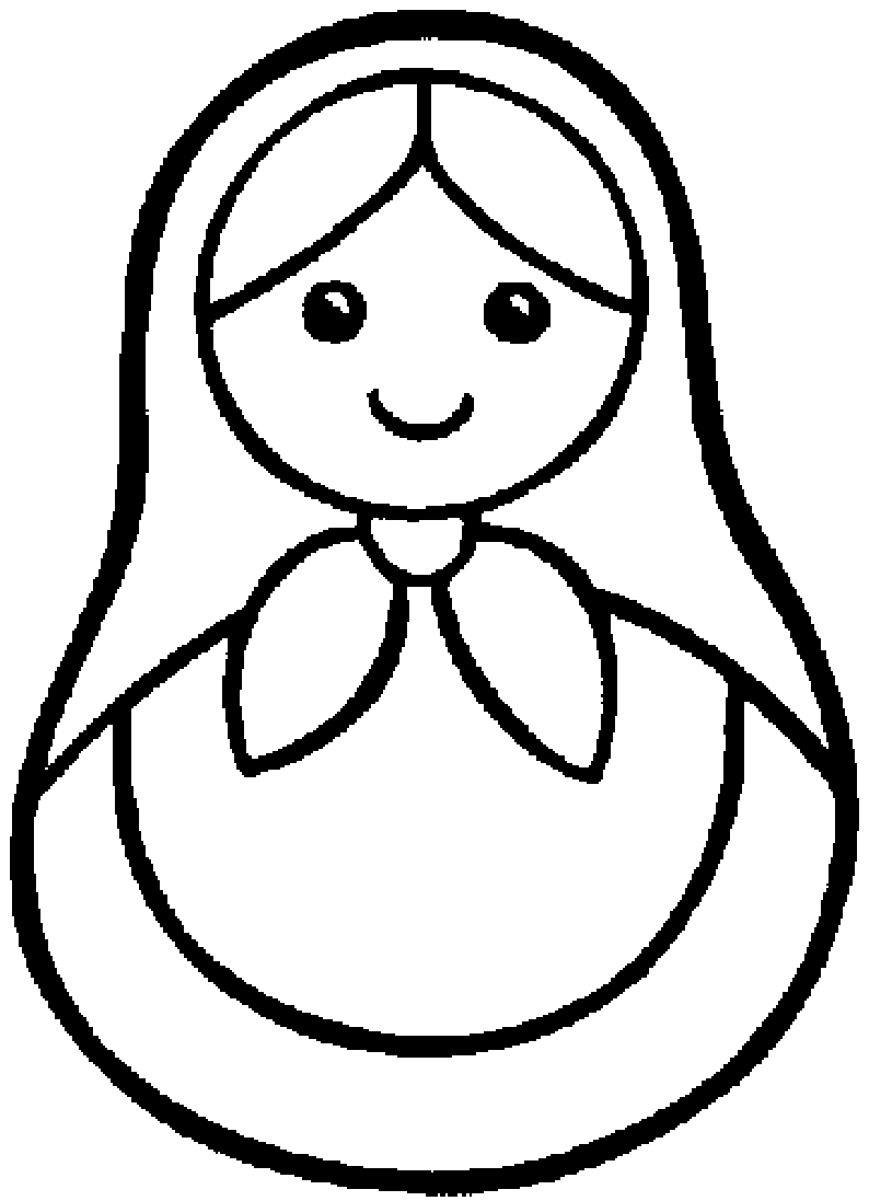 794x1097 Russian Doll Colouring Page