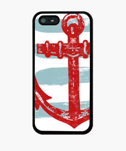 437x520 Case Anchor Drawing Rust And Blue Stripes Iphone Cases